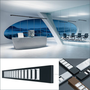 led lighting fixture examples collage with modern office rendering