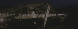 Bridge in West Virginia lit by led lights at night time