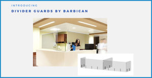 Barbican divider guards for lighting spaces