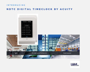 NDTC Digital Timeclock system by Acuity lighting ad