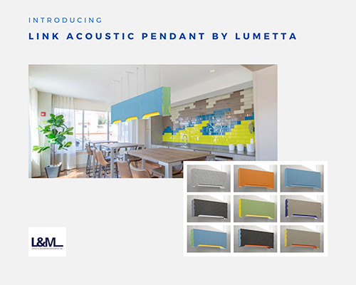 link acoustic pendant by Lumetta lighting new product promo