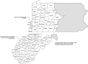 pittsburgh and west virginia lighting reps map
