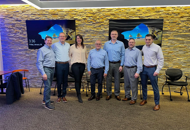 Laface and McGovern leadership team in conference room at PA office